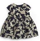 Mamas &amp; Papas Black Gold Butterfly Jacquard Dress - 3-6 Months (2 available)