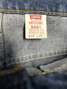 Vintage 1998 Levis 505 Regular Fit Straight Leg Raw Denim W38 L30 - Picture 1 of 11
