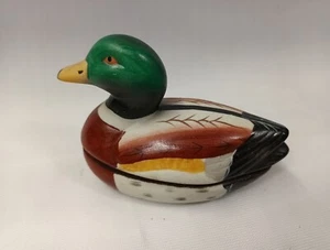 Vintage Ceramic Mallard Duck Trinket Box - Picture 1 of 24