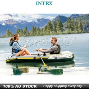 Intex 236cm Seahawk 2 Inflatable Floating Sports Boat Green With 2 Oars & Pump - Picture 1 of 7