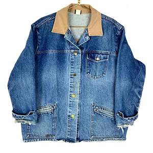 Vintage Hunt Club Denim Jean Chore Jacket 2XL Blue Medium Wash 90s - Picture 1 of 5