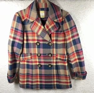 Chaqueta FOSSIL Estilo Vintage Lana Cuadros Berkley Chaquetón Academia Pequeña Retro - Imagen 1 de 8