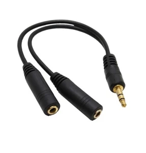 Splitter jack audio 3.5 m - Adaptateur Stéréo pour Ecouteurs et Casque - Noir - Foto 1 di 1