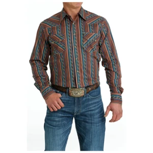 MTW1301069 Cinch Men's Long Sleeve Modern Fit Western Snap Shirt - Multicolor - Picture 1 of 6