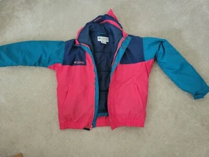 COLUMBIA Vamoose Red teal Blue Youth 18/20 Inner Down Outer Shell Parka Jacket - Picture 1 of 3