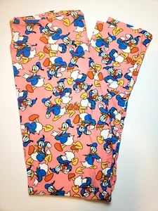 LuLaRoe TC Leggings Disney Donald Duck Vintage Pink Tall & Curvy (Größe 12-18 Neu mit Etikett - Bild 1 von 6