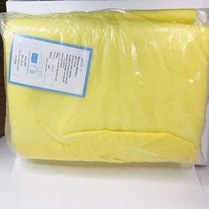 Vtg Medley II Loom Woven Blanket Satin Trim Full Size Yellow 100% Acrylic 70 New - Picture 1 of 5