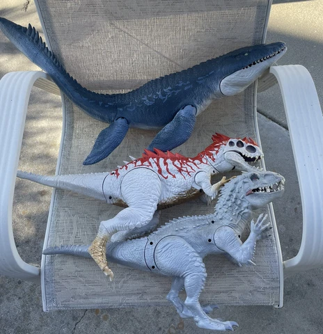 Jurassic World Toy Lot Indominus Rex Dino Hybrid Rampage Mosasaurus Very Large Cover