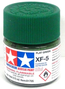 Tamiya 81705 XF-5 Flat Green 1/3 oz Acrylic "Mini" Paint Bottle - Picture 1 of 1