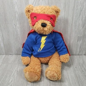 FAO Schwarz Super Hero Teddy Bear Brown Blue Shirt Plush Toys R Us Stuffed 2013 - Picture 1 of 9
