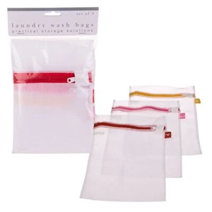 Laundry Wash Bag Set of 3 Washing Mesh Bags Delicate Clothes Storage Pack Zipper - Picture 1 of 12