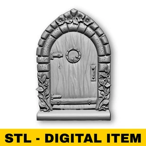 Fairy Door STL Whimsical Fantasy Stone Arch Base for CNC Router 3D Printing DIY - Picture 1 of 7