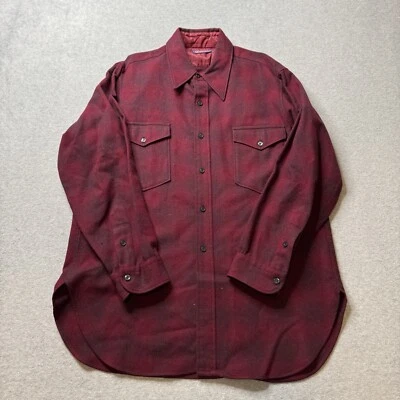 Vintage Pendleton Shirt Mens 16.5 Red Tartan Plaid Flannel 100% Virgin Wool 80s - Image 1 of 4