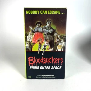 Bloodsuckers From Outer Space VHS Movie 1984 Campy Horror Blockbuster Rental - Imagen 1 de 4