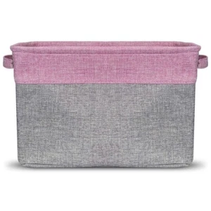 Sorbus ~ Collapsible ~ Storage Basket w/Handles ~ 15 x 10.75 x 9.5 ~ PINK Twill - Picture 1 of 7