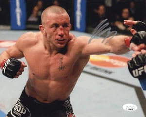 GEORGES ST. PIERRE GSP SIGNED AUTOGRAPH UFC MMA 8X10 PHOTO PROOF JSA COA #3 - Picture 1 of 5