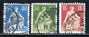 1907-25 Switzerland SC# 137-144 - Helvetia - 3 Different Stamps - Used - Picture 1 of 2