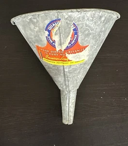 Vintage NOS Dover No 71 6x6 Metal Funnel Hand Dipped Galvanized Soldered Joints - Picture 1 of 4