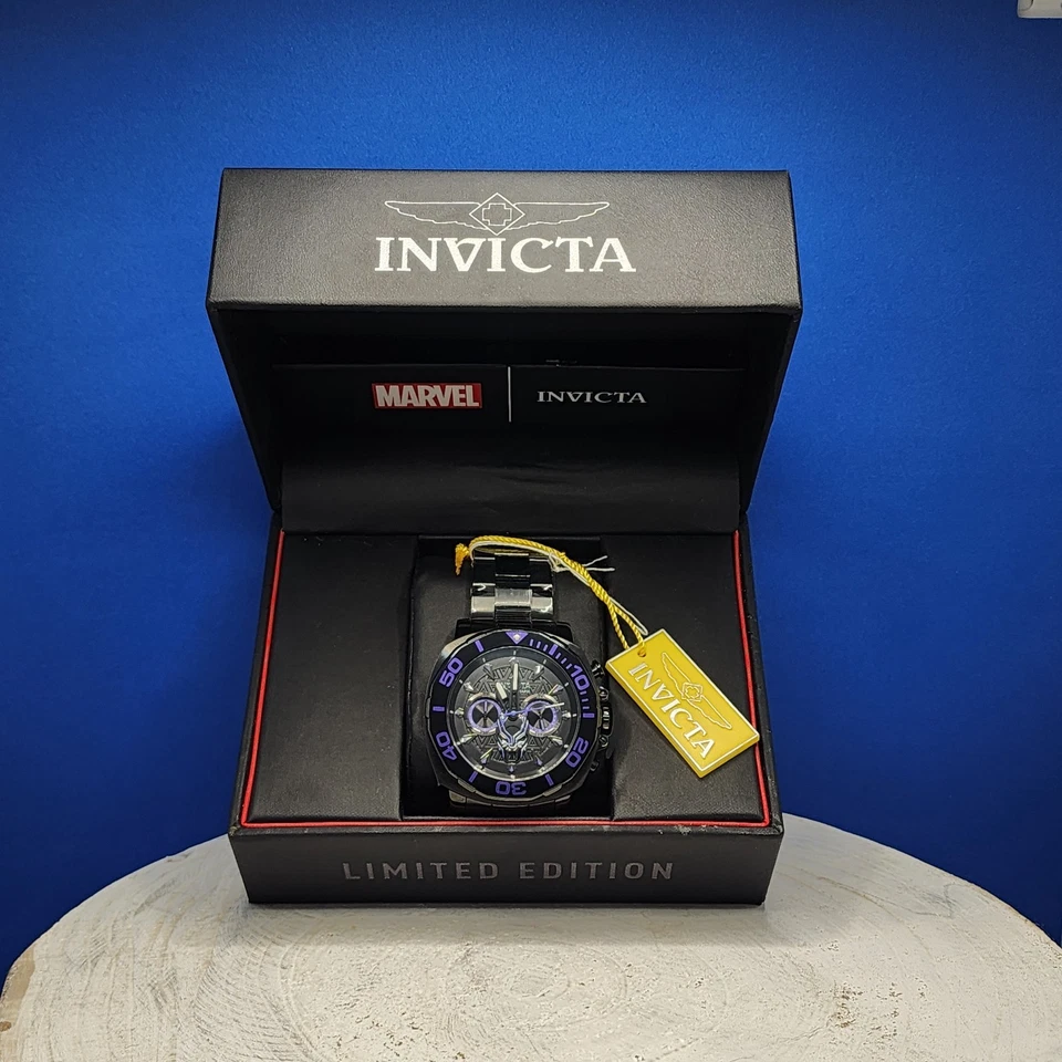 Invicta Marvel Black Panther 32908 Men Specialty Automatic Watch With Pearl Dial
