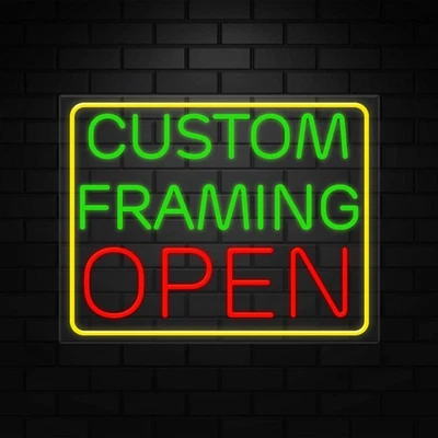 Custom Framing Neon Sign for Retail Display | LED Flex Neon | 31"W x 24"H x 1"D - Image 1 of 4