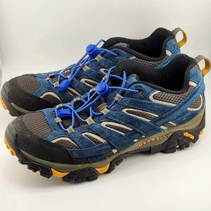 Merrell Men's 9.5 Moab 2 Vent J49061 1 Olive Blue Hiking Boots Shoes Vibram - Picture 1 of 7