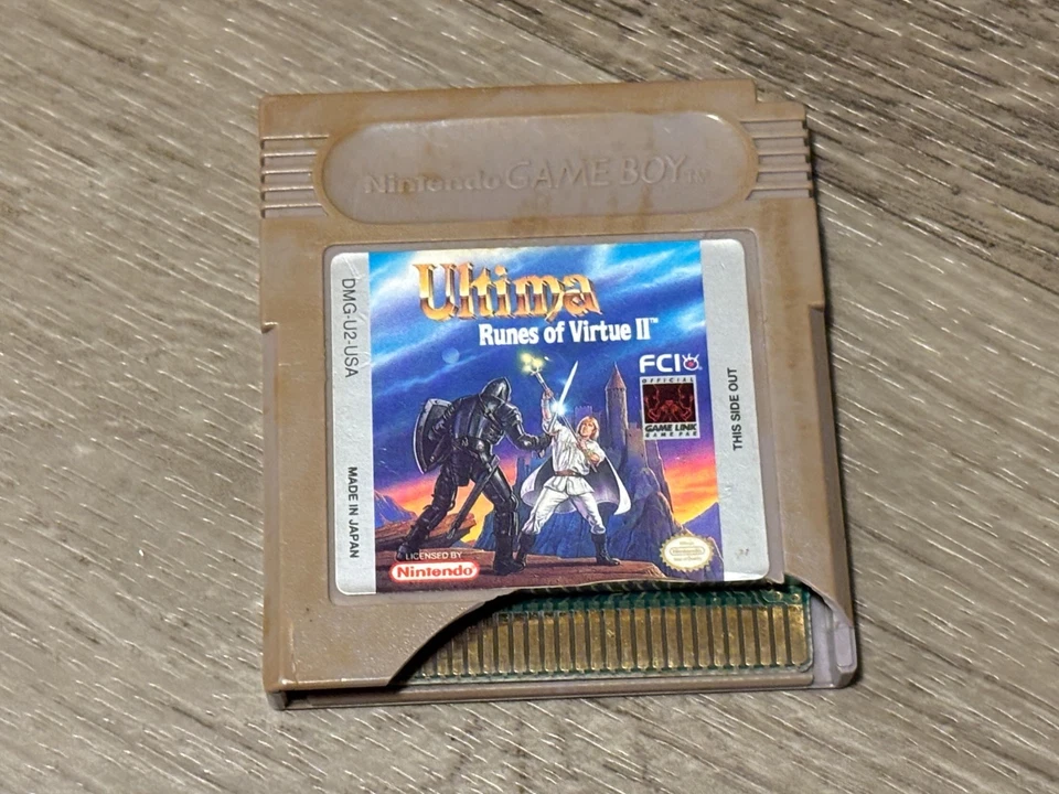 Ultima Runes of Virtue II Nintendo Game Boy bateria testada salva autêntica - Imagem 1 de 4