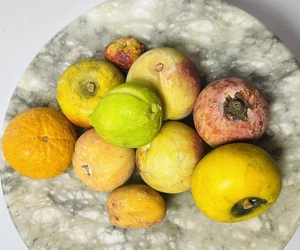 10 Pieces Vintage ITALIAN ALABASTER STONE FRUIT Unpolished - Picture 1 of 8