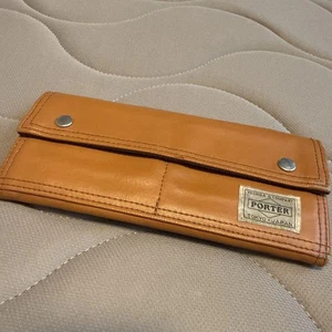 Porter Brown Wallet Long Wallet Japanese Authentic Used Good Condition - Picture 1 of 15
