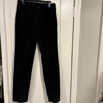 Pantalones de Colección Brandon Thomas NEGROS Gamuza Cuero Mujer Talla 6 30x29 Foto 1 de 3