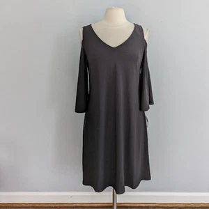 Women's Twisted Lace Braided Sleeve Detail Little Black Dress Medium $45 NEW TAG - Picture 1 of 8