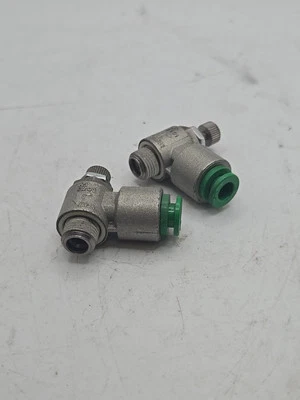 2pcs SMC AS2201F-01-06S Speed Control Valve 1/8 NPT - 6mm Push-to-Connect (4A3) - Image 1 of 4