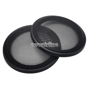 2pcs 6" inch Speaker Cover Car Woofer Decorative Circle Metal Mesh Grille #Black - Bild 1 von 6