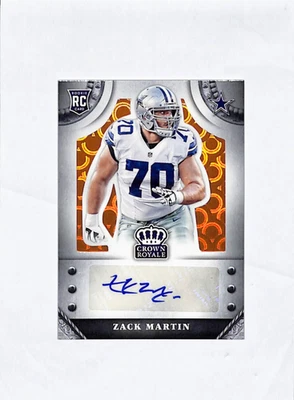 2014 Panini Crown Royale Rookie Signatures Zack Martin Orange 6/10 -Cowboys - Image 1 of 2