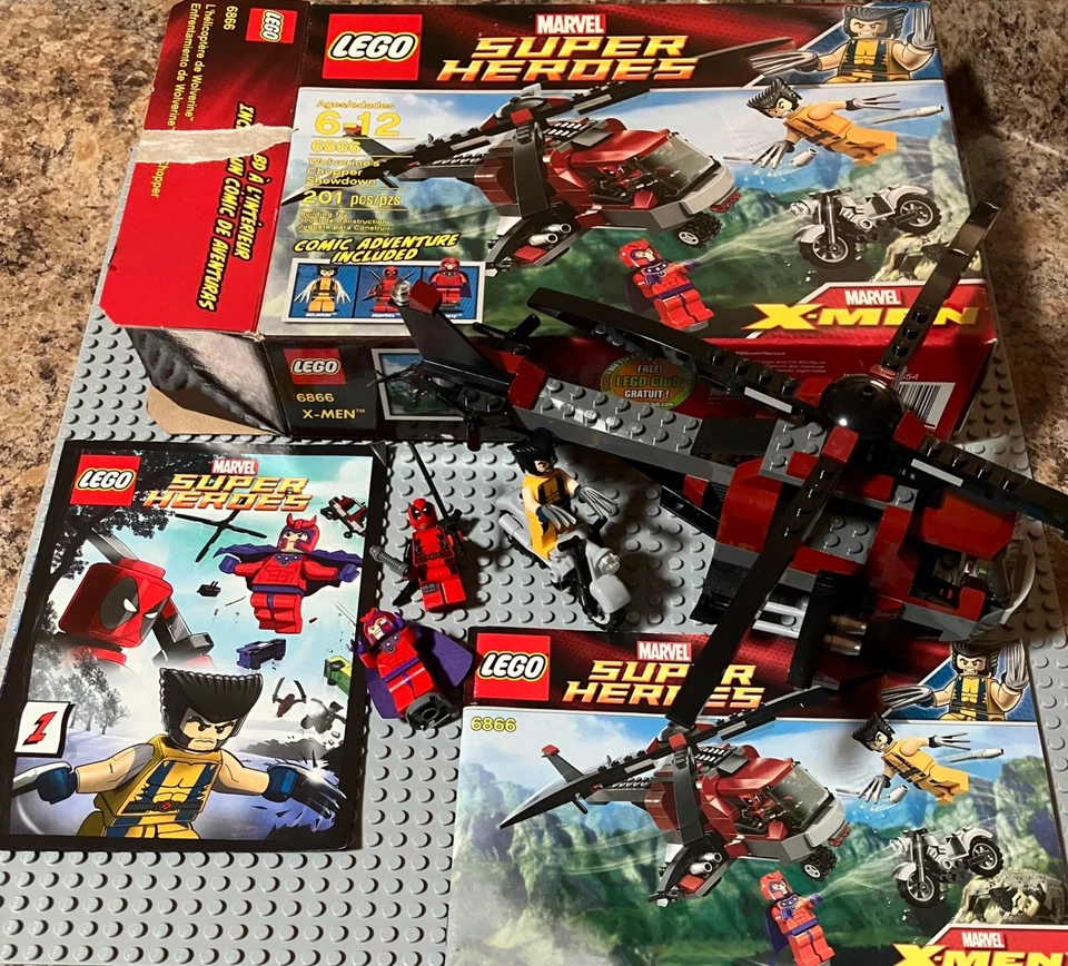 LEGO 6866 Marvel Wolverine's Chopper Showdown Deadpool Magneto X-Men minifigures - Image 1 of 4