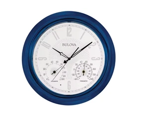 Bulova 18 Zoll H x 18 Zoll W mit 5 Stunden Timer royalblau nicht tickende runde Uhr - Bild 1 von 6