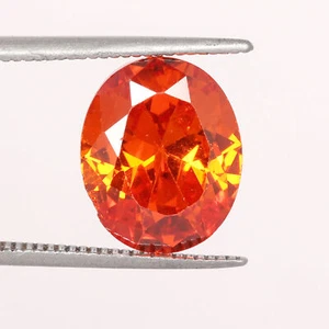 6.20CT Orange Cubic Zirconia Oval Cut Loose Gems for Wedding & Engagement Ring - Picture 1 of 6