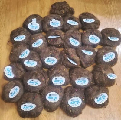 VTG Schachenmayr Nomotta Yarn 25 Skeins ARCTIC Brown Blended Colors 53% Mohair  - Image 1 of 4