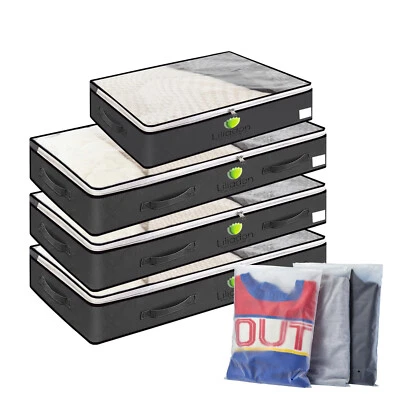 🎁 4-Pack Lightweight Underbed Storage Bags 🛏️ Space-Saving Gift Organizer Set - Image 1 of 4