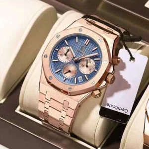 Luxus Herren Chronograph Quarz Armbanduhr Business Leuchtend Wasserdicht Uhr - Bild 1 von 34