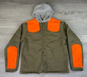 Cabelas Jacket Lined Lite Weight Button Up Hoodie Hunting Coat Kids Boys M - Picture 1 of 16