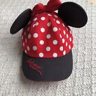 Disney Parks Hat Cap Snap Back Red Black Minnie Ears Bow Polka Dot Youth Girls