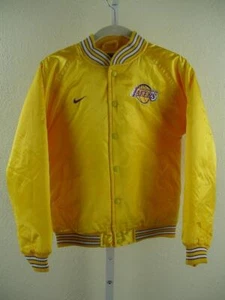 Boy's M Nike Los Angeles Lakers Home Game Varsity Jacket Satin Stadium Sewn Coat - Picture 1 of 19