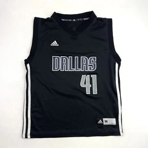 Adidas Dallas Mavericks #41 Nowitzki Black Basketball Jersey Youth Size M - Picture 1 of 6