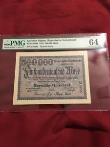 P-S930 1923 500.000 Mark, US, Bayerische Notenbank, PMG 64 - Bild 1 von 4