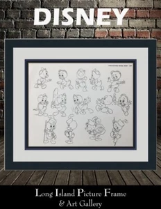 Walt Disney Huey Louie Dewey Original Model Sheet Print 1971 Custom Framed - Picture 1 of 10