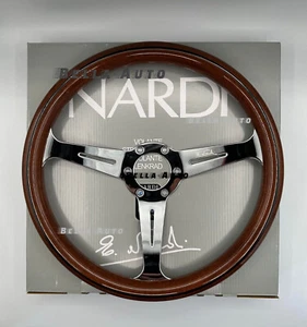 NARDI Classic 360mm Steering Wheel Mahogany Wood with Chrome Finish - Bild 1 von 9