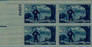 Scott 1024 MNH PLATE BLOCK of 4 American Farmers stock photo - Picture 1 of 1