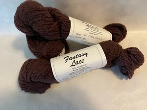 LOT of 2 skiens Brown Sheep FANTASY LACE Yarn #35 new leather Brown wool boucle - Picture 1 of 1