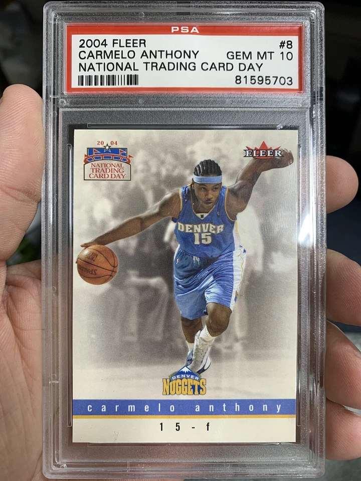 2004 Fleer National Trading Card Day Carmelo Anthony #8 PSA 10 - Image 1 of 1