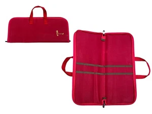 19 in Red Waxed Canvas Zippered Knife Bag – Tool Organizer Case Only No Knives - Picture 1 of 4